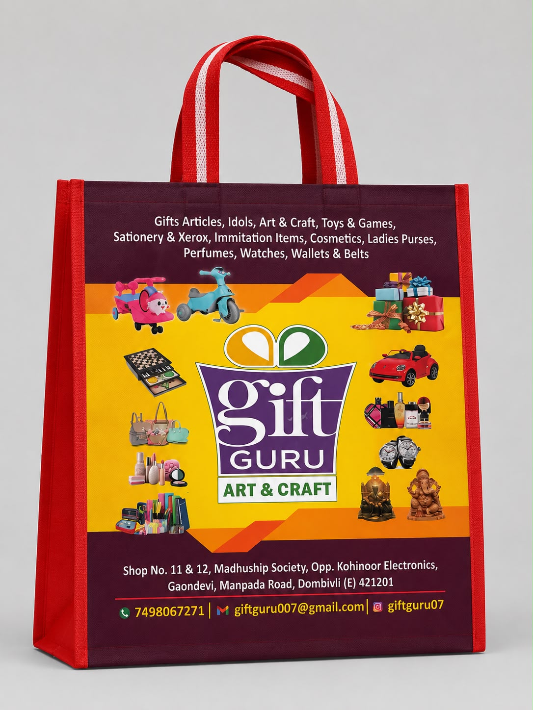 Multi Colour Non Woven Gusset Bags thumbnail 3